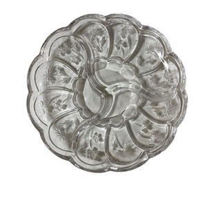 Studio Crystal Cassandra Collection Fine Crystal Divided 3 Dish 9" Farmhouse